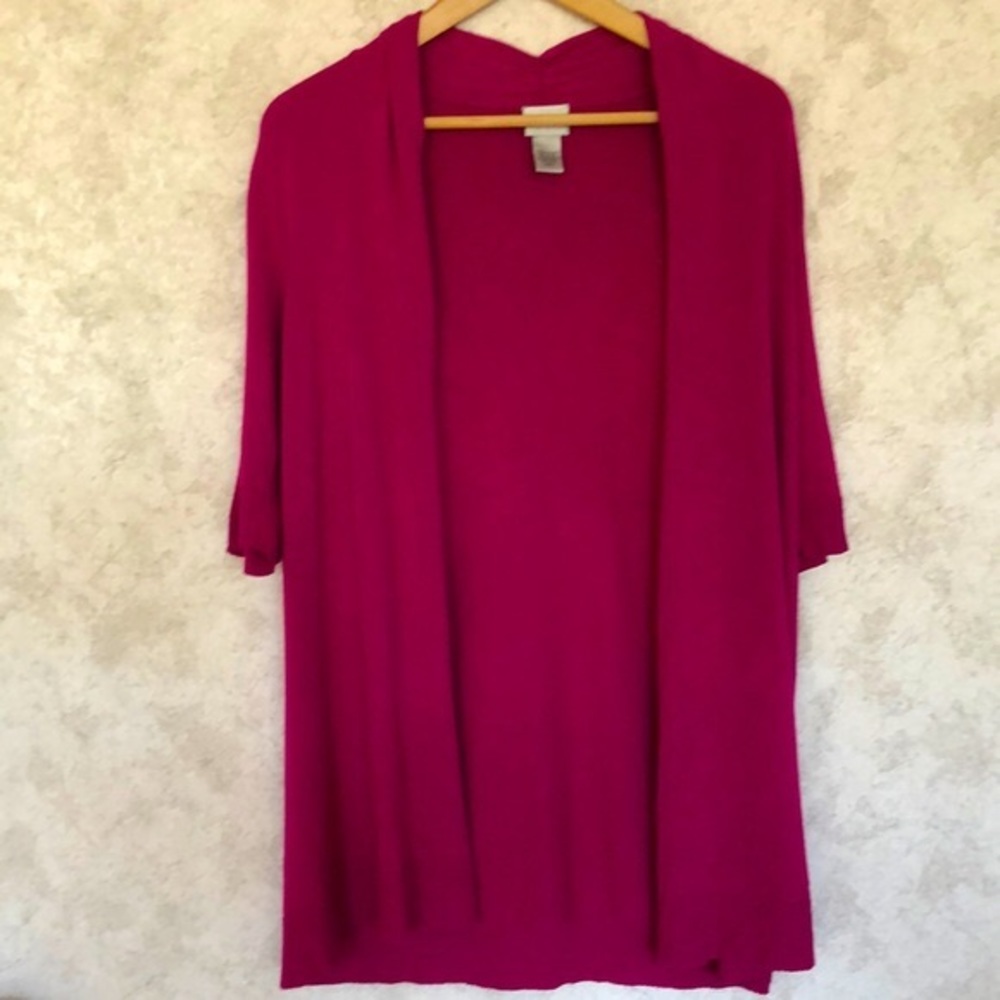 Chicos Pink Open Front‎ Cardigan Size 1